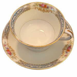 Vintage Noritake Rose China pattern Teacup & Saucer produced in occupied Japan.